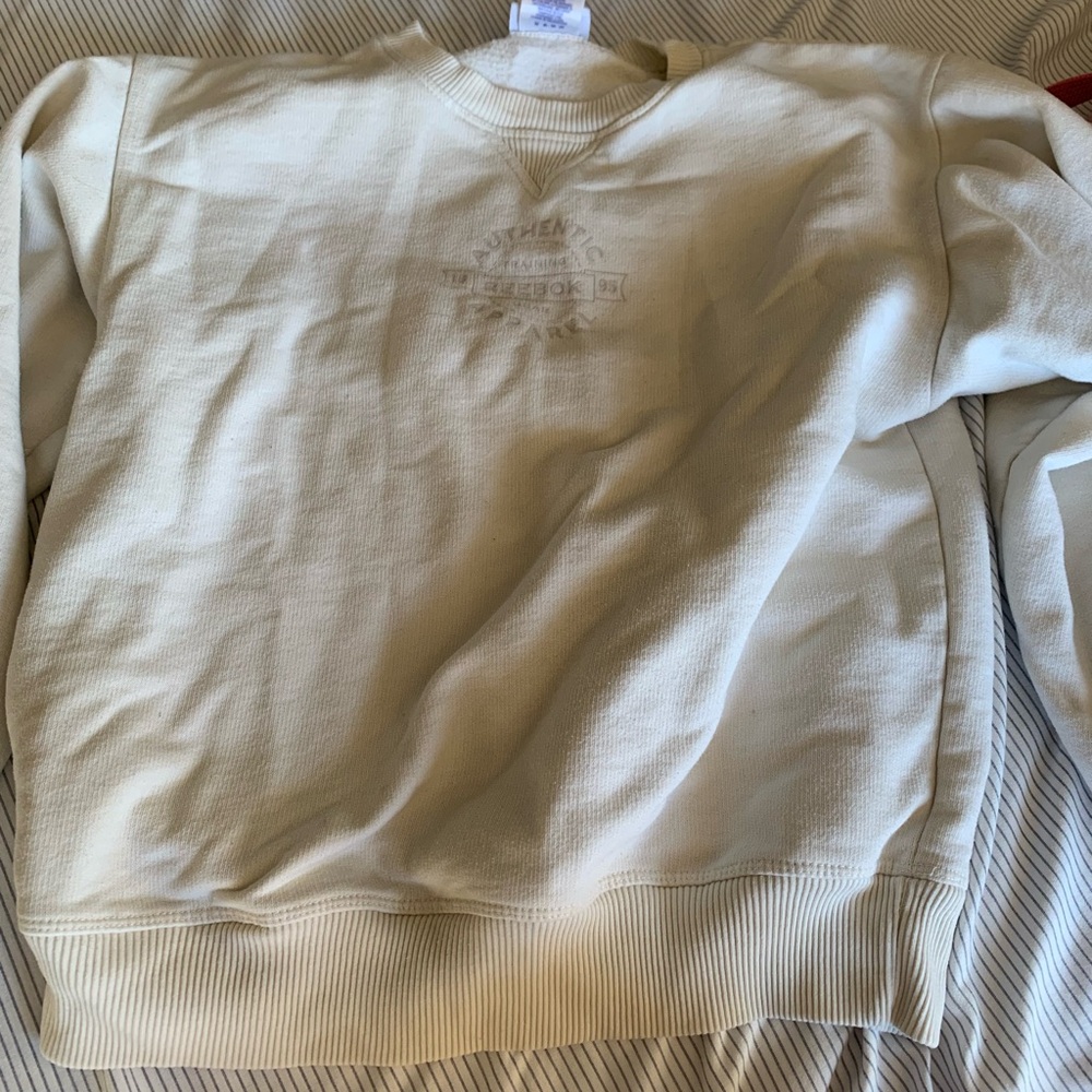 Reebok Men's Off-White Crewneck Sweater